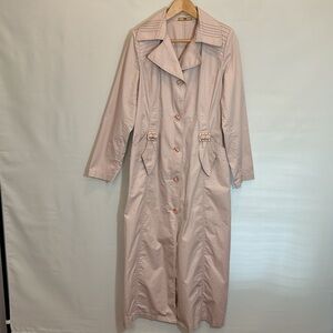 TNH Collection Womens Trench Coat Size 40 M Vintage Preppy Dusty Rose Minimalist